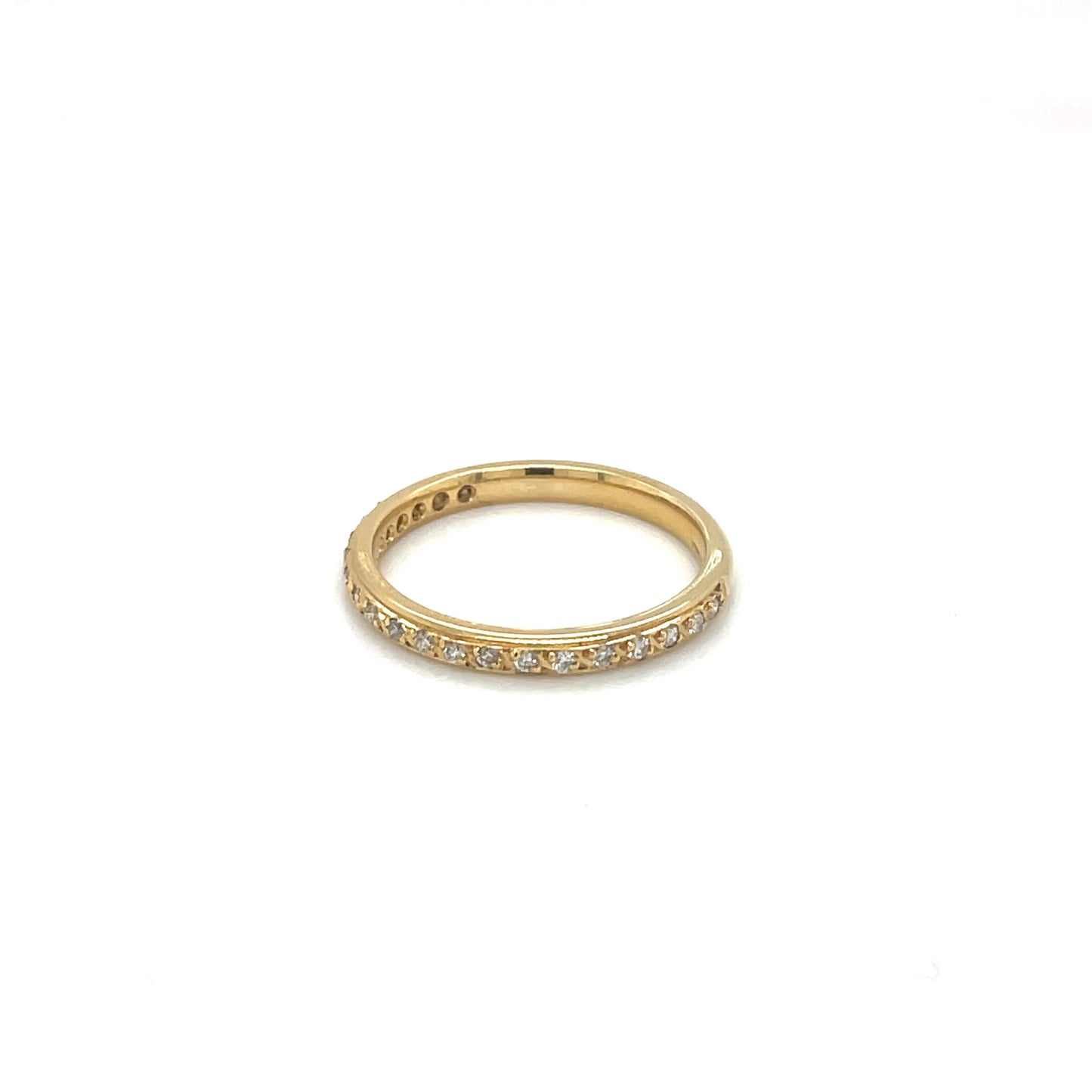 18ct Yellow Gold Thread & Grain-Set Diamond Eternity Ring
