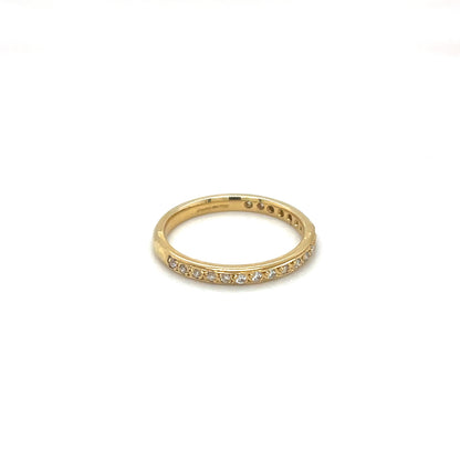 18ct Yellow Gold Thread & Grain-Set Diamond Eternity Ring