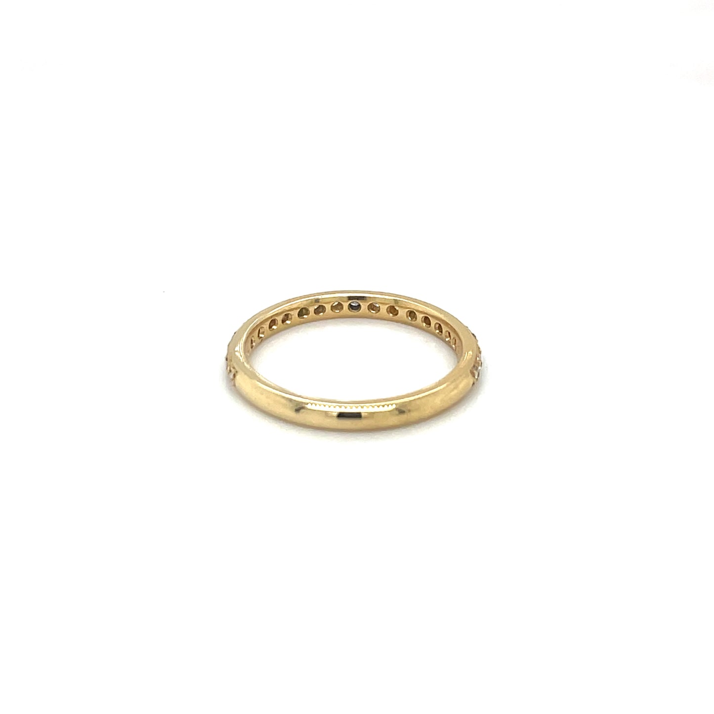 18ct Yellow Gold Thread & Grain-Set Diamond Eternity Ring