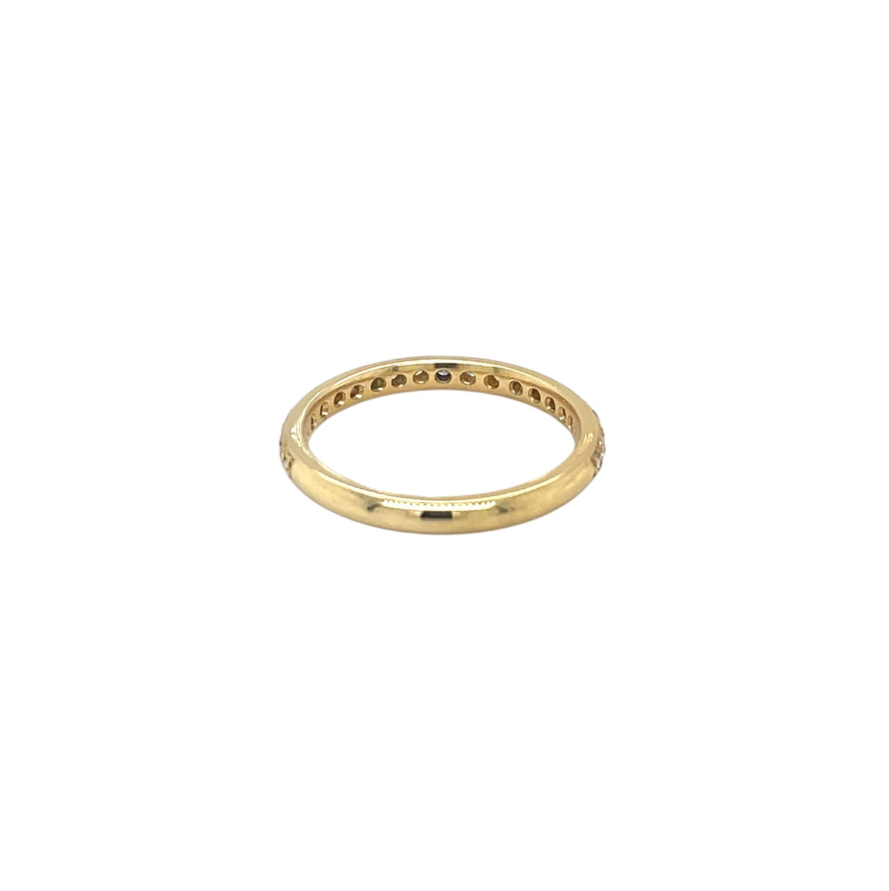 18ct Yellow Gold Thread & Grain Half-Set Diamond Eternity Ring (M)