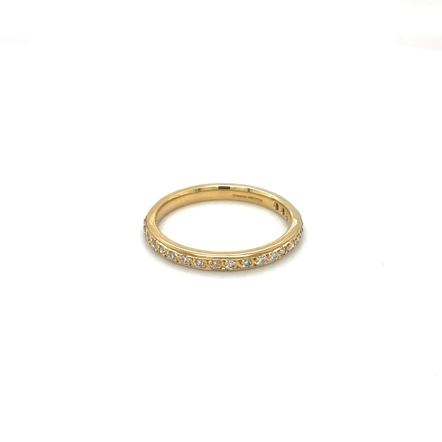 18ct Yellow Gold Thread & Grain-Set Diamond Eternity Ring