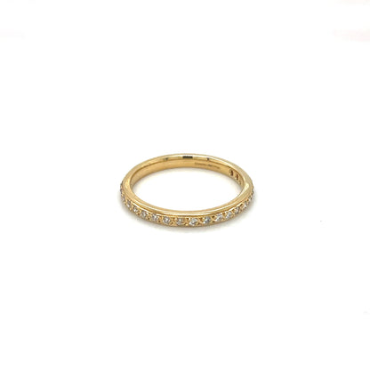 18ct Yellow Gold Thread & Grain-Set Diamond Eternity Ring