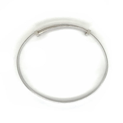 Silver Striped-Edge Christening Bangle