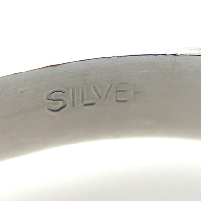 Silver Striped-Edge Christening Bangle