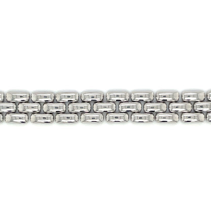 9ct White Gold Three-Row Panther Bracelet