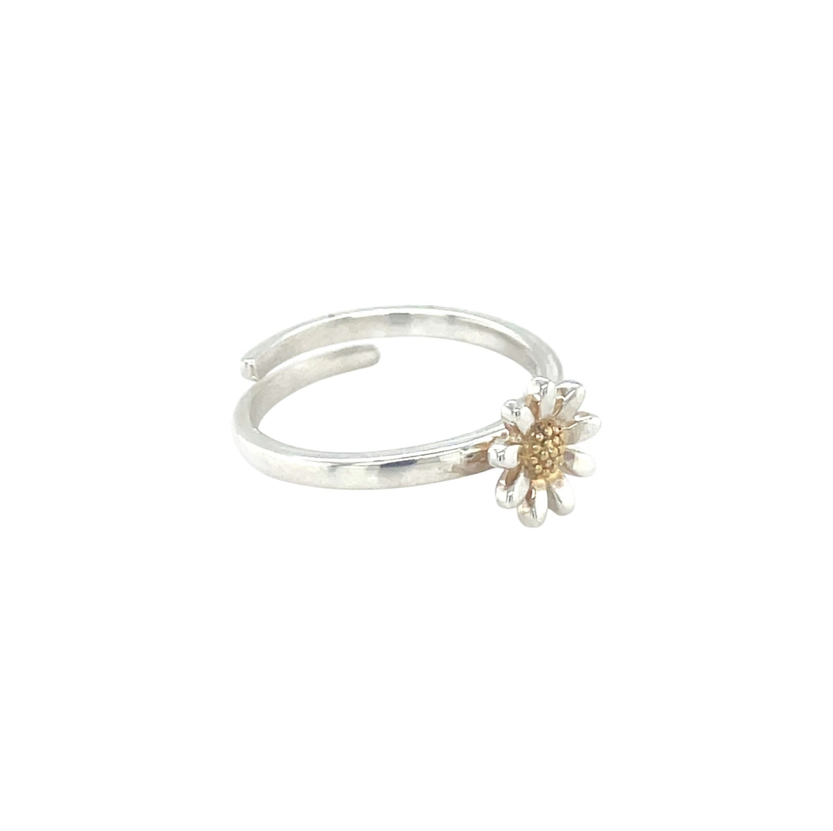 Silver Daisy Adjustable Ring (P)