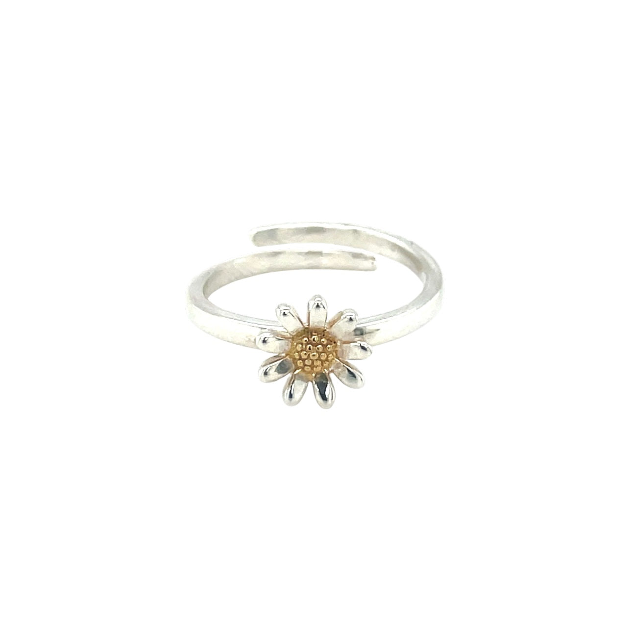 Silver Daisy Adjustable Ring (P)