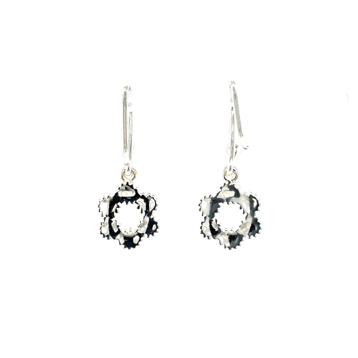 Silver Daisy Drop Earrings