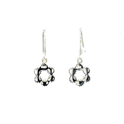 Silver Daisy Drop Earrings