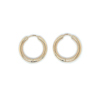 9ct Yellow Gold Hinged Hoop Earrings (20mm)