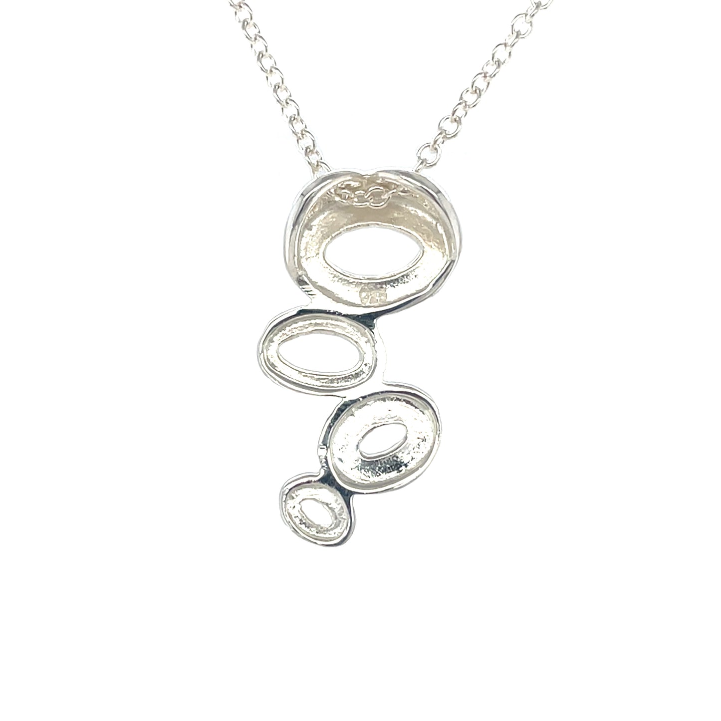 Silver Abstract Pebble Pendant