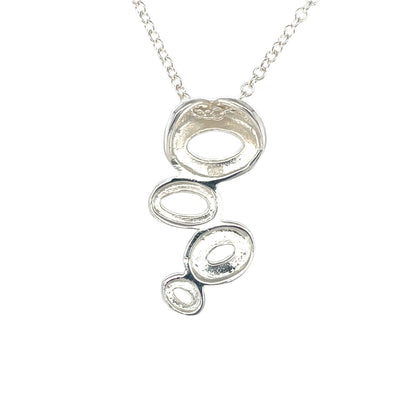 Silver Abstract Pebble Pendant