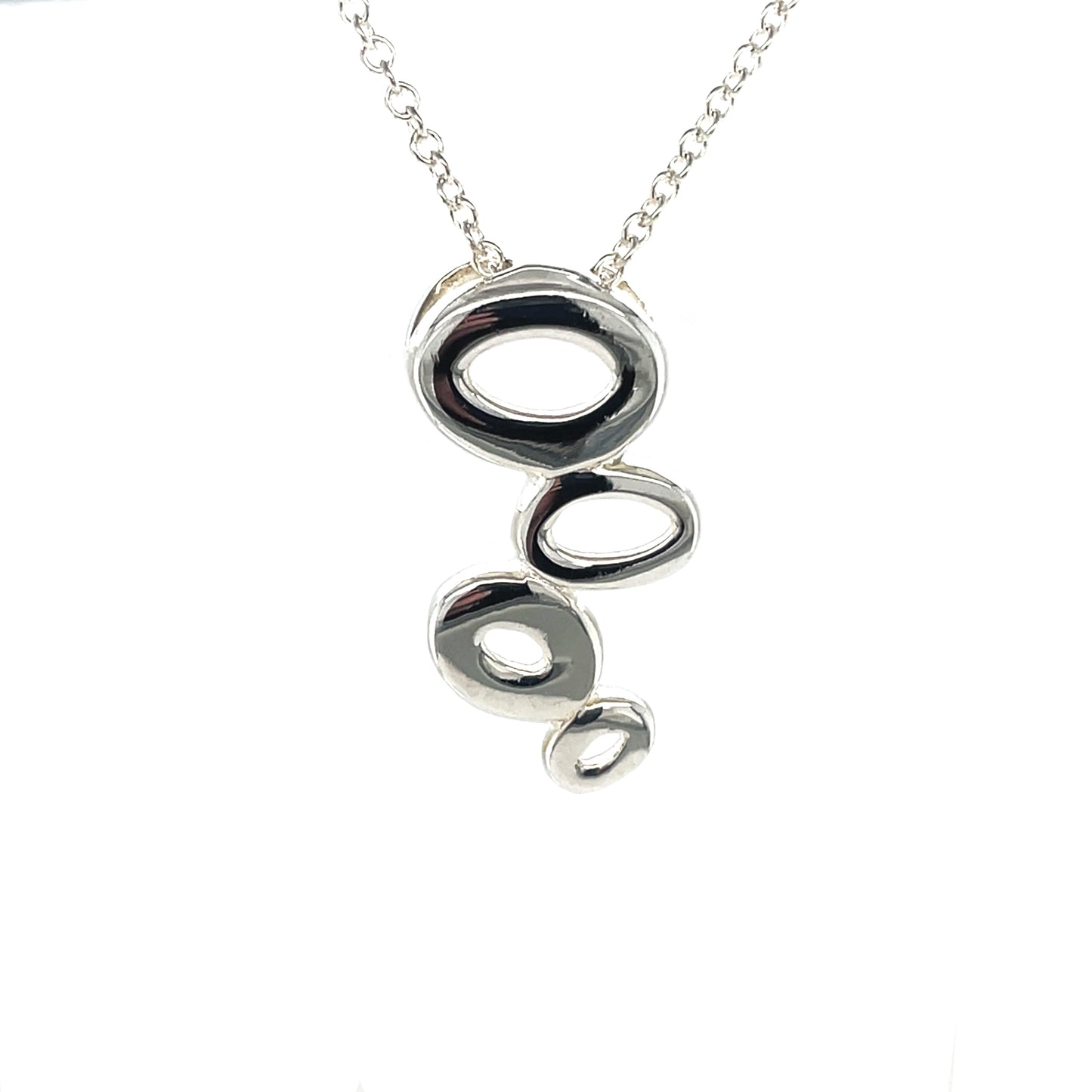 Silver Abstract Pebble Pendant