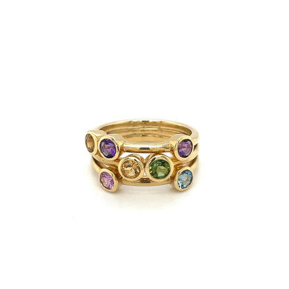 18ct Yellow Gold Multi-Stone Bubble Ring