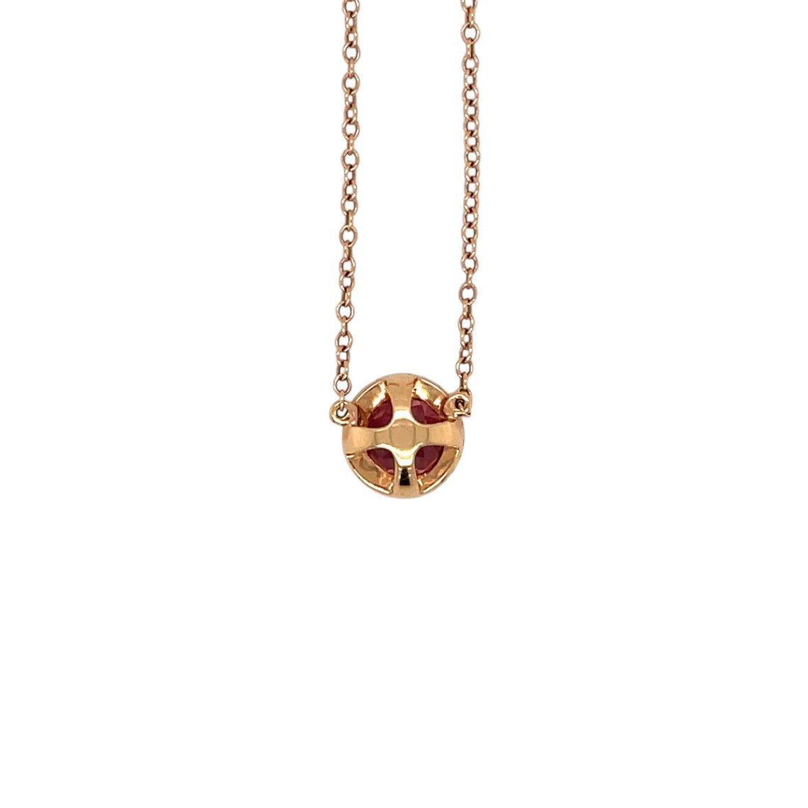 Rose Gold Diamond & Tourmaline Pendant & Chain (18")
