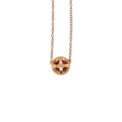Rose Gold Diamond & Tourmaline Pendant & Chain (18")