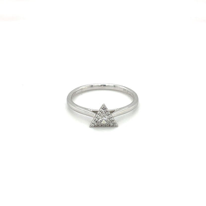 Platinum Triangle Diamond Cluster Ring