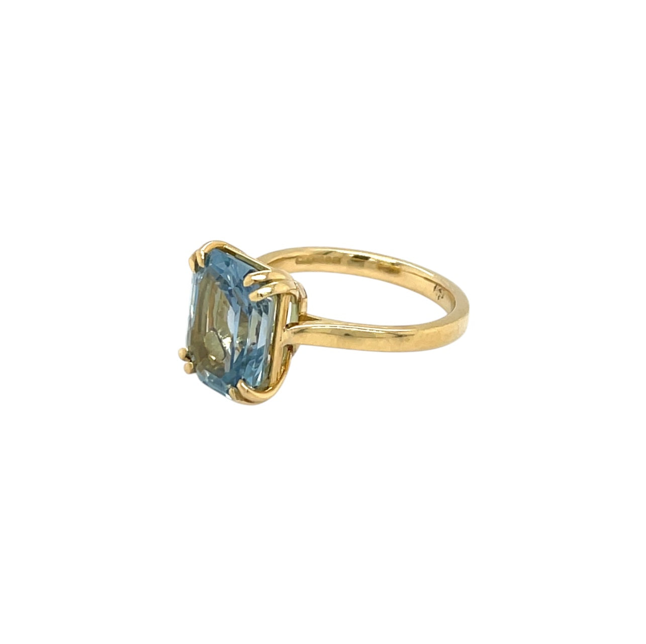 18ct Yellow Gold Light Sapphire Solitaire Cocktail Ring (M1/2)