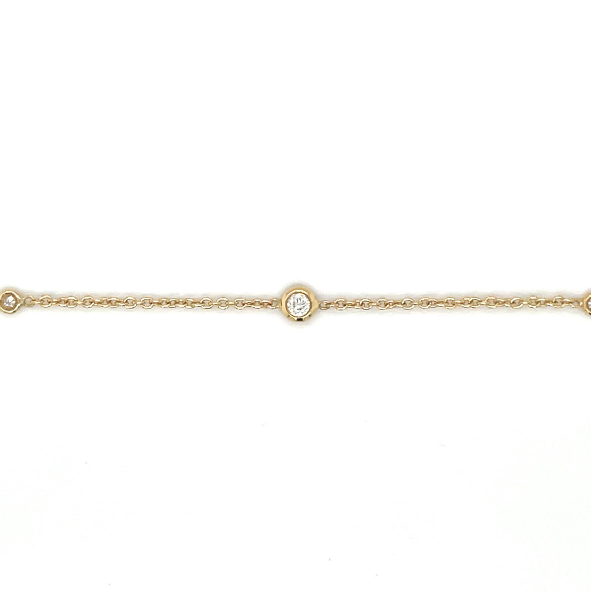 18ct Yellow Gold Diamond Station Necklace (16-18")