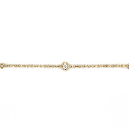 18ct Yellow Gold Diamond Station Necklace (16-18")