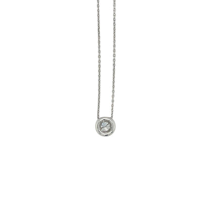 18ct White Gold Diamond Solitaire Necklace (16-18")
