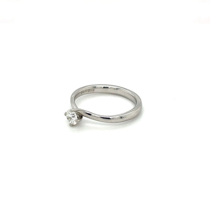 Platinum Diamond Twist Solitaire Ring