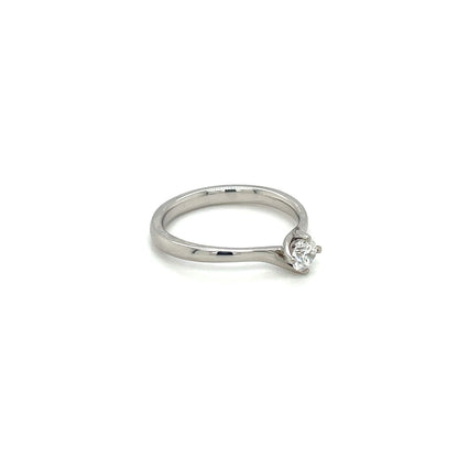 Platinum Diamond Twist Solitaire Ring