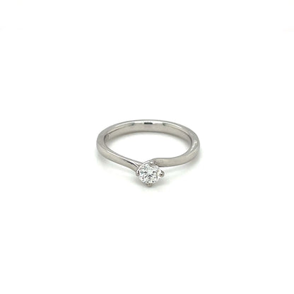 Platinum Diamond Twist Solitaire Ring