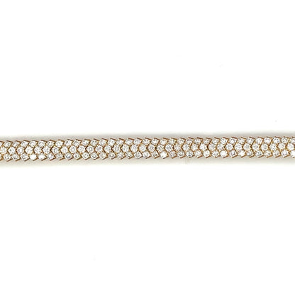18ct White Gold Three-Row Diamond Tennis Bracelet