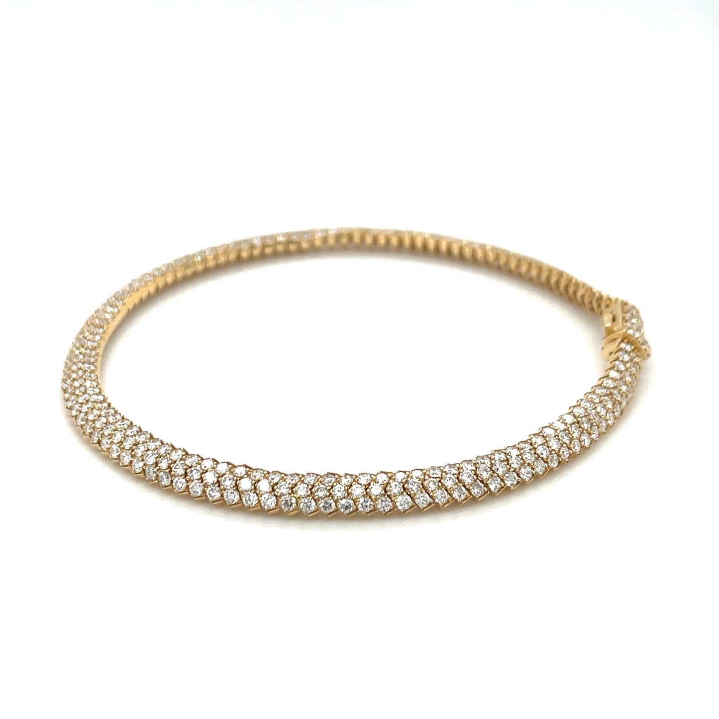 18ct White Gold Three-Row Diamond Tennis Bracelet