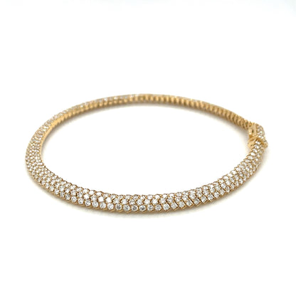 18ct White Gold Three-Row Diamond Tennis Bracelet
