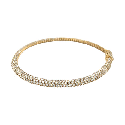 18ct White Gold Three-Row Diamond Tennis Bracelet