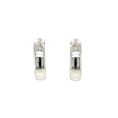 9ct White Gold Hinged Hoop Earrings