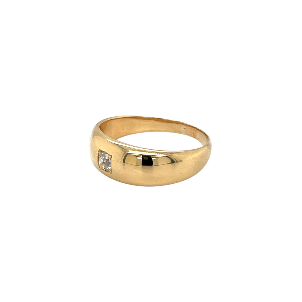 18ct Yellow Gold Old-Cut Diamond Gypsy Ring (S)