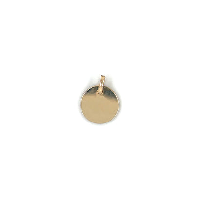9ct Yellow Gold 'E' Initial Disc Pendant