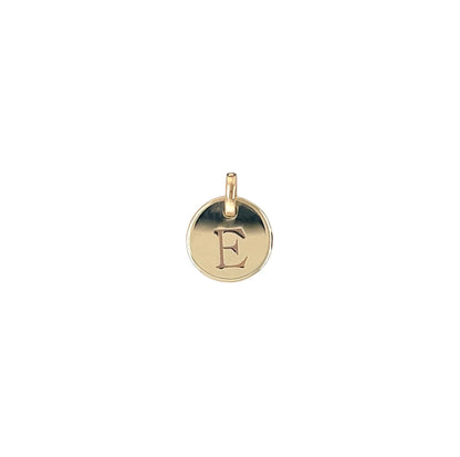 9ct Yellow Gold 'E' Initial Disc Pendant