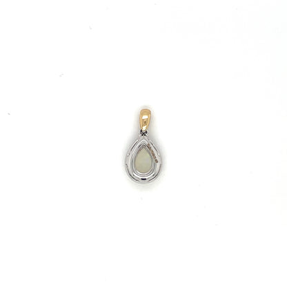 18ct Yellow Gold Opal & Diamond Cluster Pendant