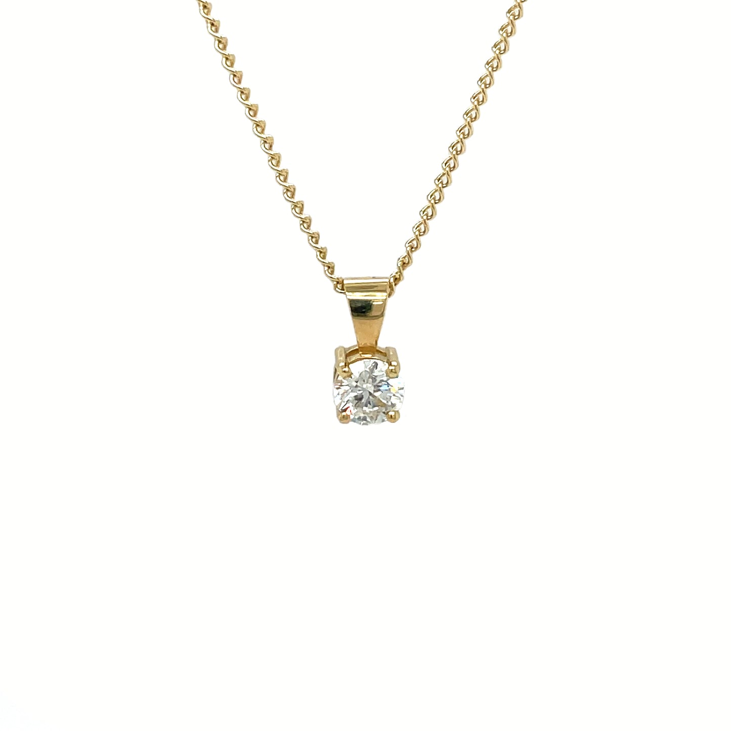 18ct Yellow Gold Solitaire Diamond Pendant