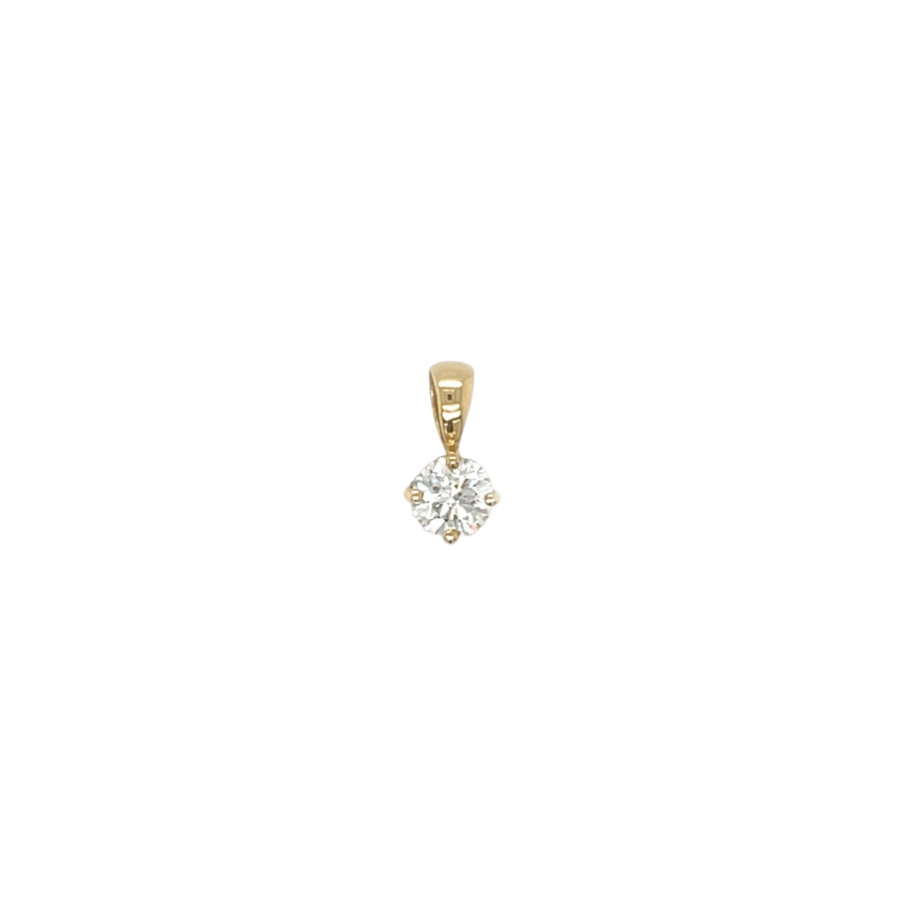 18ct Yellow Gold Diamond Solitaire Pendant