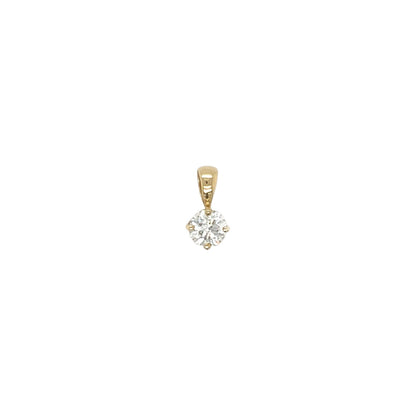 18ct Yellow Gold Diamond Solitaire Pendant