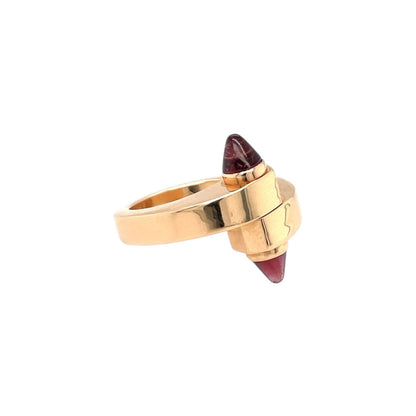 18ct Rose Gold Cartier Garnet Menotte Ring (J1/2)