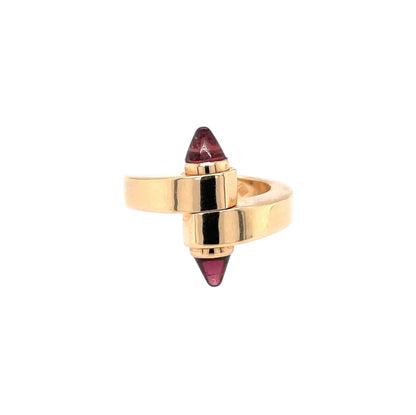 18ct Rose Gold Cartier Garnet Menotte Ring (J1/2)