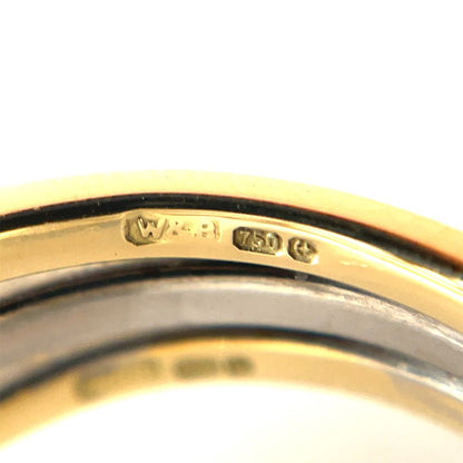 18ct Yellow & White Gold Wide Diamond Bubble Ring (M1/2)