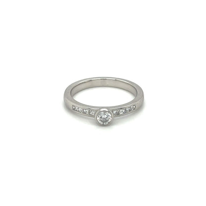 Platinum Modern Diamond Soliatire Ring