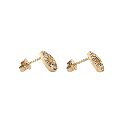 9ct Yellow Gold Diamond-Set Pear Stud Earrings
