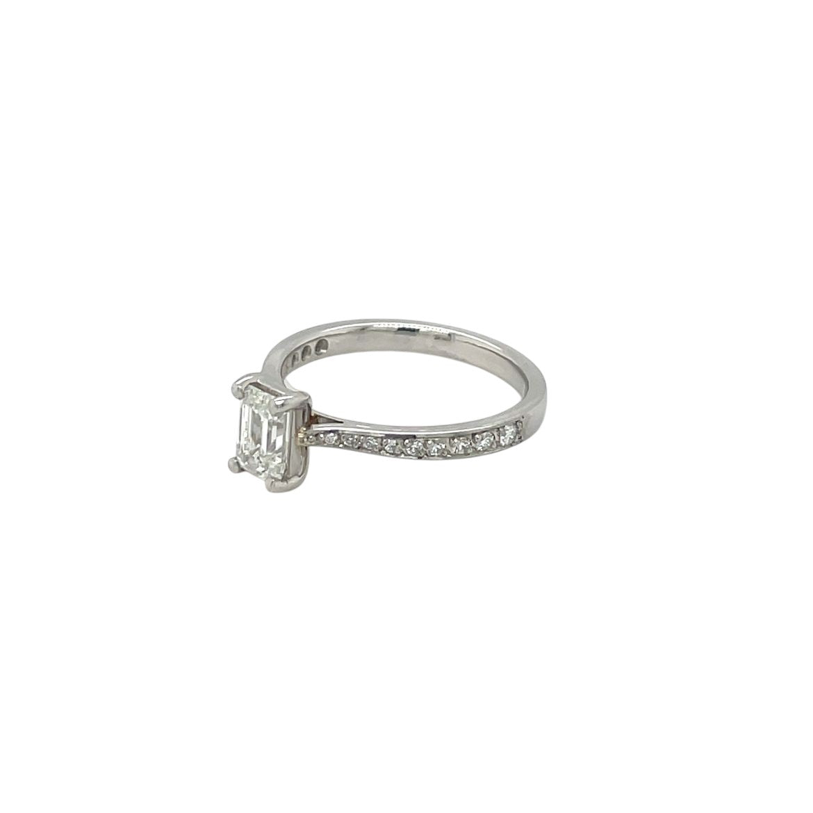 Platinum Emerald-Cut Diamond Solitaire Ring (M)