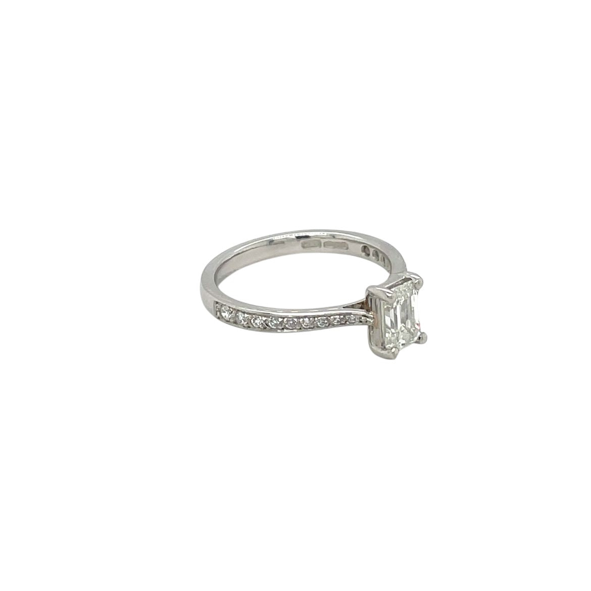 Platinum Emerald-Cut Diamond Solitaire Ring (M)