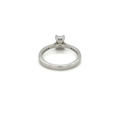 Platinum Emerald-Cut Diamond Solitaire Ring