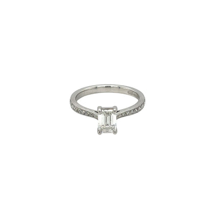 Platinum Emerald-Cut Diamond Solitaire Ring (M)