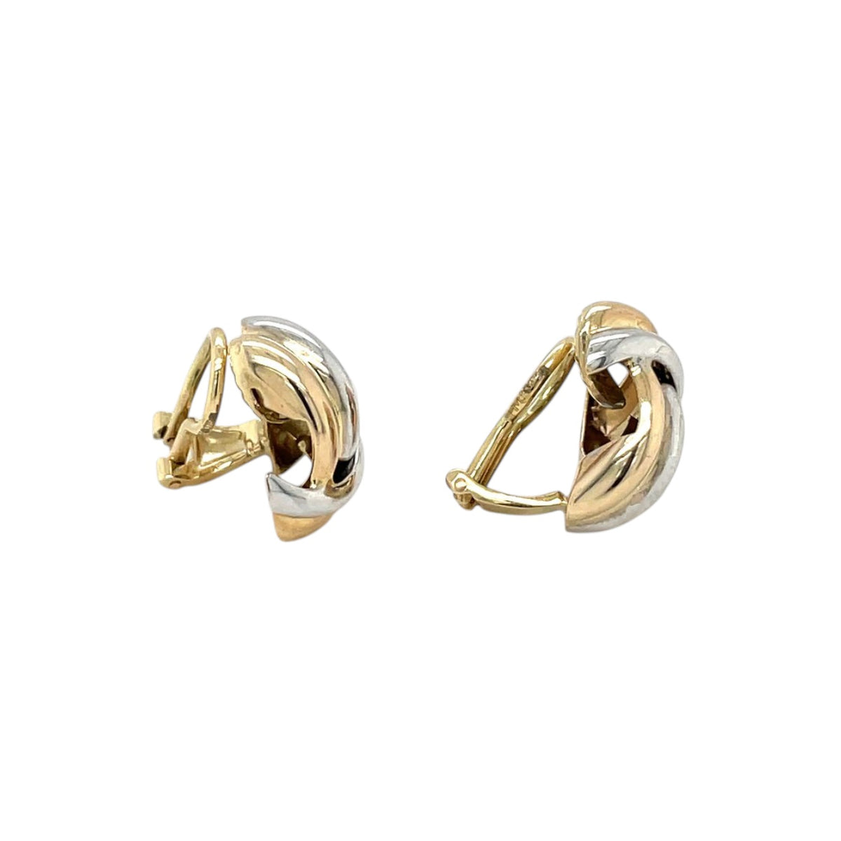 9ct Yellow & White Gold Knot Clip-On Earrings